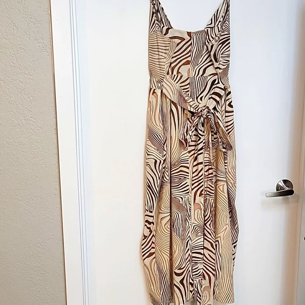 REISS | Rosie Animal Print Faux Wrap Style Dress - Picture 9 of 16